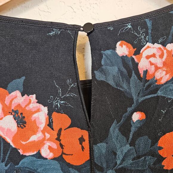 Lafyette 148 Floral Bell Sleeve Shift Dress in Black/Multi Women's Medium NWT - Picture 6 of 9